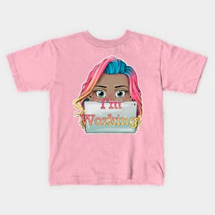 Reva Prisma I'm working face emoji Kids T-Shirt